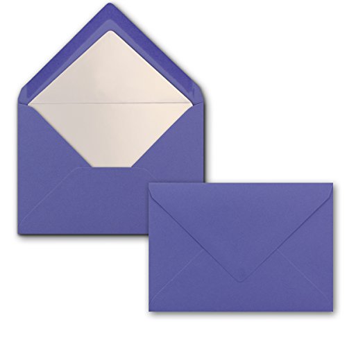 25 Briefumschläge Violett - DIN C6 - gefüttert mit weißem Seidenpapier - 90 g/m² - 11,4 x 16,2 cm - Nassklebung - NEUSER PAPIER von NEUSER PAPIER