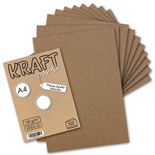 250 Blatt Vintage Kraftpapier DIN A4 120g braunes Recycling-Papier, komplett ökologischer Brief-Bogen - Briefpapier UmWelt by GUSTAV NEUSER von NEUSER PAPIER