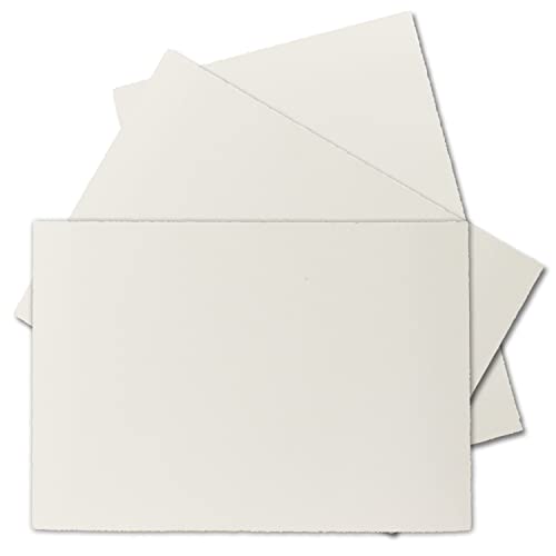 250 Stück DIN A6 Vintage Karten, Bütten-Papier, 105 x 148 mm, Natur-Weiß halbmatt - ohne Falz - Vellum Oberfläche - Karten aus Büttenpapier von NEUSER PAPIER
