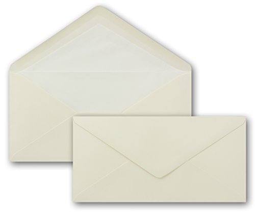 250 x DIN Lang Briefumschläge - Natur-Weiß mit weißem Seidenfutter - 11x22 cm - 120 g/m² - ideal für Einladungen, Weihnachtskarten, Glückwunschkarten aus der Serie Farbenfroh 250 x DIN Lang Briefumschläge - Natur-Weiß mit weißem Seidenfutter - 11x22 cm - 120 g/m² - ideal für Einladungen, Weihnachtskarten, Glückwunschkarten aus der Serie Farbenfroh von NEUSER PAPIER