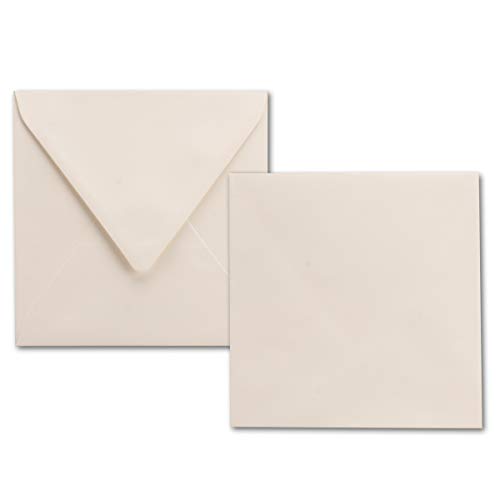 250x quadratische Briefumschläge naturweiß (creme) - 100 g/m² - 15 x 15 cm - Ideal für Grußkarten und Einladungs-Karten - Marke: NEUSER PAPIER von NEUSER PAPIER