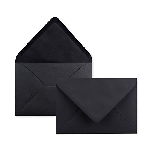 25x Brief-Umschläge in Schwarz - 80 g/m² - Kuverts in DIN B6 Format 12,5 x 17,6 cm - Nassklebung ohne Fenster von NEUSER PAPIER