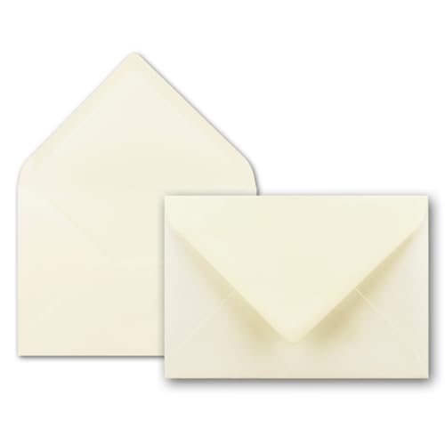 25x Brief-Umschläge in Vanille - 80 g/m² - Kuverts in DIN B6 Format 12,5 x 17,6 cm - Nassklebung ohne Fenster von NEUSER PAPIER