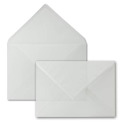 25x Briefumschläge DIN C5-162 x 229 mm - transparent-Weiß - Nassklebung - Premium Qualität - 92 g/m² - 16,2 x 22,9 cm - durchsichtige Kuverts - GUSTAV NEUSER von NEUSER PAPIER