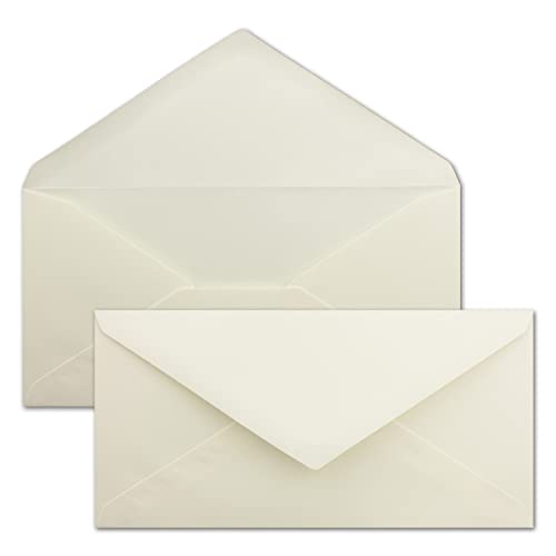 25x Briefumschläge DIN Lang - 11 x 22 cm - Nassklebung - Farbe: Creme - 80 Gramm pro m² - ohne Fenster 25x Briefumschläge DIN Lang - 11 x 22 cm - Nassklebung - Farbe: Creme - 80 Gramm pro m² - ohne Fenster von NEUSER PAPIER