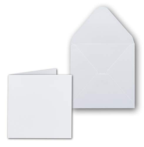 25x Quadratisches Faltkartenset inkl. Briefumschlägen 14 x 14 cm blanko in Hochweiß - ideal zum Selbstgestalten & Kreieren von NEUSER PAPIER
