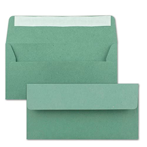 300x Kraftpapier-Umschläge DIN Lang - Eukalyptus-Grün - Haftklebung 11 x 22 cm - Brief-Umschläge aus Recycling-Papier - Vintage Kuverts von NEUSER PAPIER 300x Kraftpapier-Umschläge DIN Lang - Eukalyptus-Grün - Haftklebung 11 x 22 cm - Brief-Umschläge aus Recycling-Papier - Vintage Kuverts von NEUSER PAPIER von NEUSER PAPIER