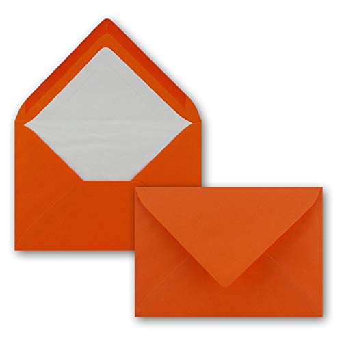 400 Briefumschläge Orange - DIN C6 - gefüttert mit weißem Seidenpapier - 80 g/m² - 11,4 x 16,2 cm - Nassklebung - NEUSER PAPIER von NEUSER PAPIER