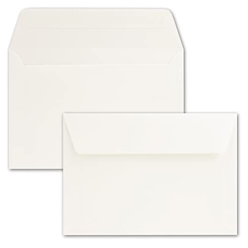 400x Briefumschläge 12 x 18 cm - ca DIN B6 mit Haftklebung, creme, stabile 90 g/m², Umschläge für Grußkarten und Einladungen von NEUSER PAPIER