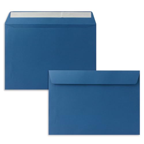 400x Briefumschläge DIN C5 Royalblau (Blau) - 16,2 x 22,9 cm - Haftklebung - Edle Kuverts für große Einladungen und Karten zum Geburtstag oder Hochzeit von NEUSER PAPIER