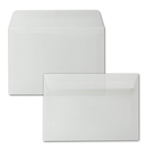 400x Briefumschläge DIN C5 Transparent Weiß - 16,2 x 22,9 cm - Haftklebung - durchsichtige Kuverts für große Einladungen und Karten zum Geburtstag oder Hochzeit 400x Briefumschläge DIN C5 Transparent Weiß - 16,2 x 22,9 cm - Haftklebung - durchsichtige Kuverts für große Einladungen und Karten zum Geburtstag oder Hochzeit von NEUSER PAPIER