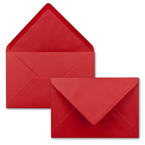 400x Briefumschläge Klatschmohn-Rot - DIN B6-80 g/m² - 176 x 120 mm - Nassklebung mit Gummierung - knallrote Umschläge für Einladungen und Grußkarten von NEUSER PAPIER