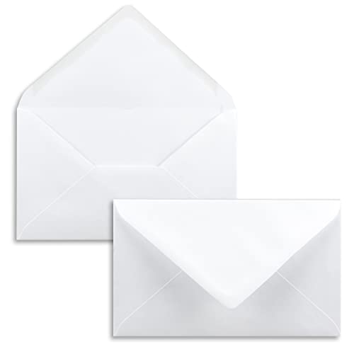 400x Briefumschläge in Weiß größer als DIN B6 - 125 x 195 mm - Nassklebung, ohne Fenster - Kuverts für besonders starke Grußkarten - ideal für Weihnachten und Einladungen von NEUSER PAPIER