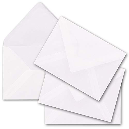 400x transparente Brief-Umschläge DIN C6-11,4 x 16,2 cm - Nassklebung, spitze Klappe - für DIN A6 - weiß durchsichtige Kuverts - Marke: GUSTAV NEUSER von NEUSER PAPIER
