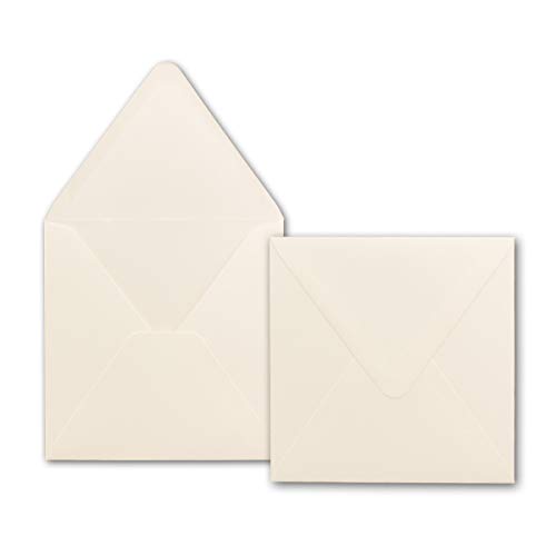 41416C-100 Briefumschlage Quadratisch 16 x 16 cm - Creme | 100 Stuck | EXTRA QUALITAT - 120 g/m2 | 16 x 16 cm - Fur ganz besondere Anlasse! - Nassklebung - Qualitatsmarke: GUSTAV NEUSER von NEUSER PAPIER