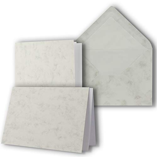 50 x Kartenpaket mit gefütterten Brief-Umschlägen und Einleger - DIN A6/C6 - Marmor - 10,5 x 14,8 cm - Nassklebung - NEUSER PAPIER 50 x Kartenpaket mit gefütterten Brief-Umschlägen und Einleger - DIN A6/C6 - Marmor - 10,5 x 14,8 cm - Nassklebung - NEUSER PAPIER von NEUSER PAPIER