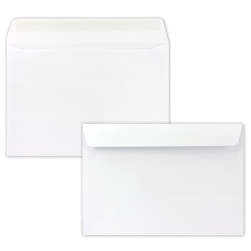 500x Briefumschläge DIN C5 Hochweiß (Weiß) - 16,2 x 22,9 cm - Haftklebung - Edle Kuverts für große Einladungen und Karten zum Geburtstag oder Hochzeit von NEUSER PAPIER