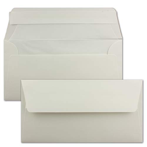 500x Briefumschläge DIN Lang 11 x 22 cm gerippt in Hochweiß gefüttert mit weiß em Seiden-Papier 110 g/m² Haftklebung von NEUSER PAPIER