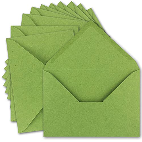 500x Vintage Brief-Umschläge DIN C5 Kraftpapier 120 g/m² - 157 x 225 mm - Hellgrün (grün) Recycling - Nassklebung Spitzklappe - UmWelt by GUSTAV NEUSER von NEUSER PAPIER