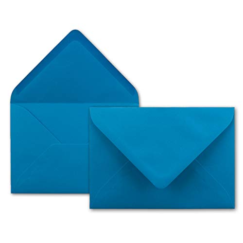 50x Brief-Umschläge in Aqua-Blau - 80 g/m² - Kuverts in DIN B6 Format 12,5 x 17,6 cm - Nassklebung ohne Fenster von NEUSER PAPIER