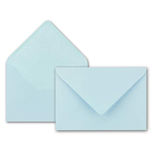 50x Brief-Umschläge in Babyblau - 80 g/m² - Kuverts in DIN B6 Format 12,5 x 17,6 cm - Nassklebung ohne Fenster von NEUSER PAPIER