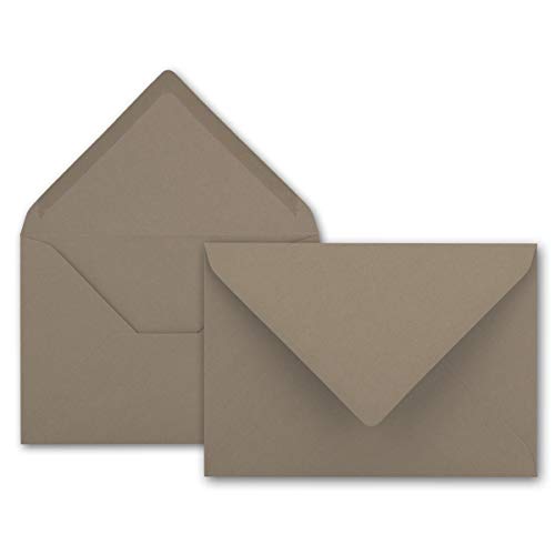 50x Brief-Umschläge in Cappuccino - 80 g/m² - Kuverts in DIN B6 Format 12,5 x 17,6 cm - Nassklebung ohne Fenster von NEUSER PAPIER