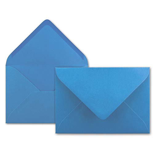 50x Brief-Umschläge in Himmel-Blau - 80 g/m² - Kuverts in DIN B6 Format 12,5 x 17,6 cm - Nassklebung ohne Fenster von NEUSER PAPIER