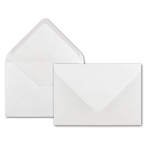 50x Brief-Umschläge in Hochweiss - 80 g/m² - Kuverts in DIN B6 Format 12,5 x 17,6 cm - Nassklebung ohne Fenster von NEUSER PAPIER