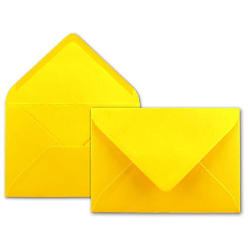 50x Brief-Umschläge in Honig-Gelb - 80 g/m² - Kuverts in DIN B6 Format 12,5 x 17,6 cm - Nassklebung ohne Fenster von NEUSER PAPIER