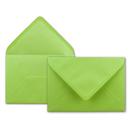 50x Brief-Umschläge in Mai-Grün - 80 g/m² - Kuverts in DIN B6 Format 12,5 x 17,6 cm - Nassklebung ohne Fenster von NEUSER PAPIER