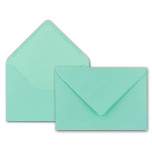 50x Brief-Umschläge in Mint (Mint-Grün) - 80 g/m² - Kuverts in DIN B6 Format 12,5 x 17,6 cm - Nassklebung ohne Fenster von NEUSER PAPIER