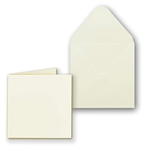 50x Quadratisches Faltkartenset inkl. Briefumschlägen 14 x 14 cm blanko in Creme - ideal zum Selbstgestalten & Kreieren 50x Quadratisches Faltkartenset inkl. Briefumschlägen 14 x 14 cm blanko in Creme - ideal zum Selbstgestalten & Kreieren von NEUSER PAPIER