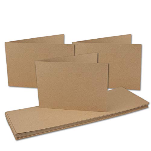 50x Vintage Kraftpapier Falt-Karten querdoppelt DIN A6-105 x 148 mm - sandbraun - Recycling - 240 g Klapp-Karten - Umwelt by Gustav NEUSER von NEUSER PAPIER