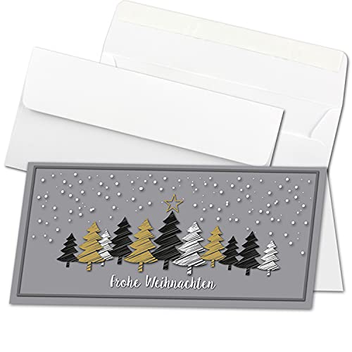 50x Weihnachtskarten-Set DIN Lang in Grau mit Weihnachtsbäumen in Scratch-Optik - Faltkarten mit passenden Umschlägen DIN Lang Hochweiß mit Haftklebung - Weihnachtsgrüße für Firmen und Privat 50x Weihnachtskarten-Set DIN Lang in Grau mit Weihnachtsbäumen in Scratch-Optik - Faltkarten mit passenden Umschlägen DIN Lang Hochweiß mit Haftklebung - Weihnachtsgrüße für Firmen und Privat von NEUSER PAPIER