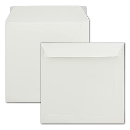 50x große quadratische Briefumschläge 22 x 22 cm - Creme - 120 g/m² - Für ganz besondere Anlässe - Haftklebung von NEUSER PAPIER