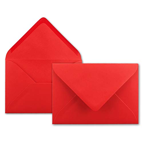 700x Brief-Umschläge leuchtendes Rot - 80 g/m² - Kuverts in DIN B6 Format 12,5 x 17,6 cm - Nassklebung ohne Fenster von NEUSER PAPIER