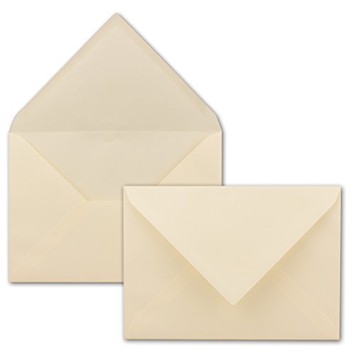 700x Briefumschläge DIN C5-16,2 x 22,9 cm - Creme mit gerippter Struktur - 100 Gramm pro m² - Kuverts mit Strukturprägung - Nassklebung - GUSTAV NEUSER von NEUSER PAPIER