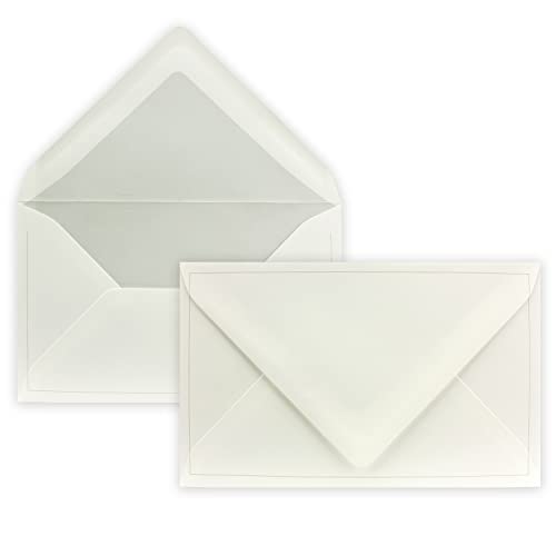 75 Stück - Trauer-Umschlag in Edel-Weiß mit beidseitigem Trauer-Rand, DIN B6+, 120 x 195 mm, Nassklebung, 100 g/m² von NEUSER PAPIER