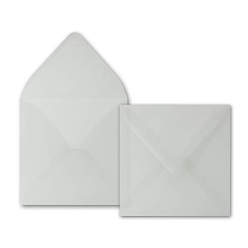 75x Briefumschläge Quadratisch 160 x 160 mm - Transparent - 92 Gramm pro m² - 16,0 x 16,0 cm - Nassklebung - ohne Fenster - Für ganz besondere Anlässe 75x Briefumschläge Quadratisch 160 x 160 mm - Transparent - 92 Gramm pro m² - 16,0 x 16,0 cm - Nassklebung - ohne Fenster - Für ganz besondere Anlässe von NEUSER PAPIER