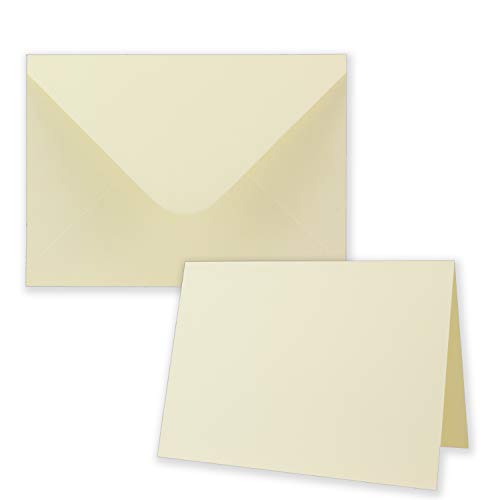 80x Faltkarten-Set inklusive Briefumschläge größer als DIN B6 - Übergröße - Blanko Einladungs-Karten in Creme mit Struktur-Prägung - Klappkarten mit geprägtem Muster 80x Faltkarten-Set inklusive Briefumschläge größer als DIN B6 - Übergröße - Blanko Einladungs-Karten in Creme mit Struktur-Prägung - Klappkarten mit geprägtem Muster von NEUSER PAPIER