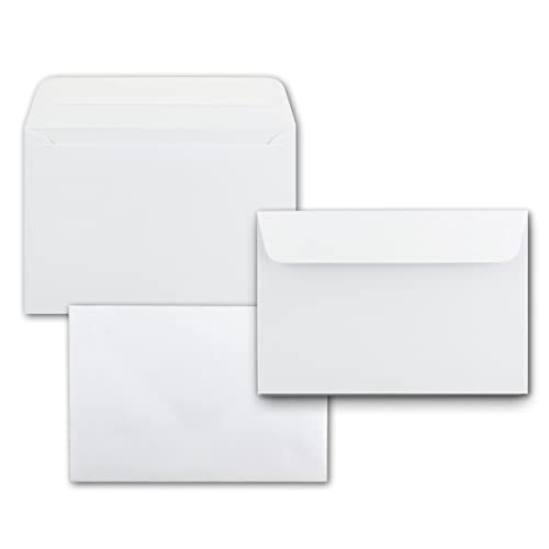 Briefumschläge in Weiss - 25 Stück - Kuverts in DIN B6 Format 125 x 185 mm - 120 Gramm pro m² - Größer als DIN B6 für besonders dicke Faltkarten - Haftklebung - ideal für Weihnachten und Einladungen Briefumschläge in Weiss - 25 Stück - Kuverts in DIN B6 Format 125 x 185 mm - 120 Gramm pro m² - Größer als DIN B6 für besonders dicke Faltkarten - Haftklebung - ideal für Weihnachten und Einladungen von NEUSER PAPIER