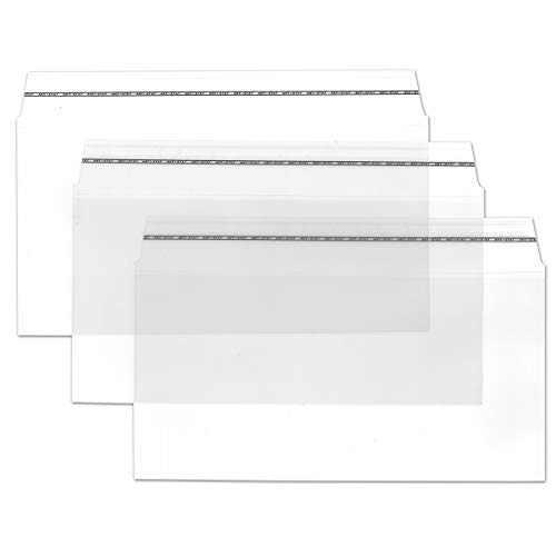 Durchsichtige Briefumschläge in DIN LANG - 150 Stück - Haftklebung - glasklare Post-Umschläge aus Transparentfolie - 11,0 x 22,0 cm - ideal für Werbung, Einladungen und Präsente - von GUSTAV NEUSER Durchsichtige Briefumschläge in DIN LANG - 150 Stück - Haftklebung - glasklare Post-Umschläge aus Transparentfolie - 11,0 x 22,0 cm - ideal für Werbung, Einladungen und Präsente - von GUSTAV NEUSER von NEUSER PAPIER