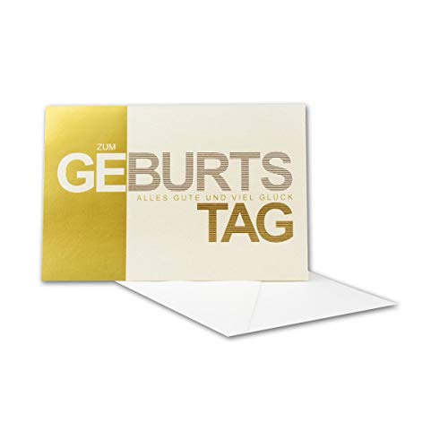 Geburtstagskarten Set 150 Stück mit Umschlag Weiß DIN B6 - Motiv Zum Geburtstag Gold - Goldene Folienprägung - Glückwunschkarte Geburtstag Klappkarte Geburtstagskarten Set 150 Stück mit Umschlag Weiß DIN B6 - Motiv Zum Geburtstag Gold - Goldene Folienprägung - Glückwunschkarte Geburtstag Klappkarte von NEUSER PAPIER