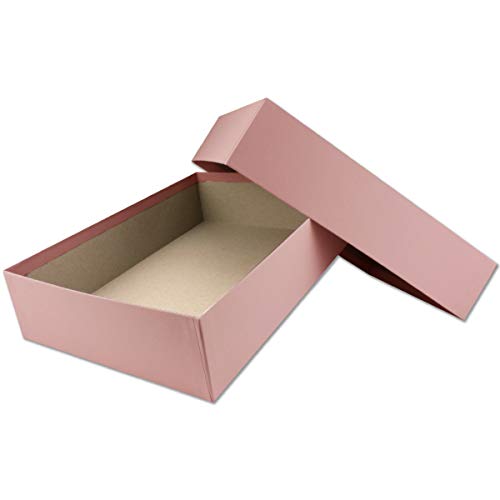 Hochwertige Aufbewahrungs- und Geschenkboxen - 10 Stück - DIN A4 - Altrosa bezogen - 302 x 213 x 70 mm von NEUSER PAPIER