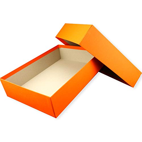 Hochwertige Aufbewahrungs- und Geschenkboxen - 24 Stück - DIN A4 - Orange bezogen - 302 x 213 x 70 mm von NEUSER PAPIER