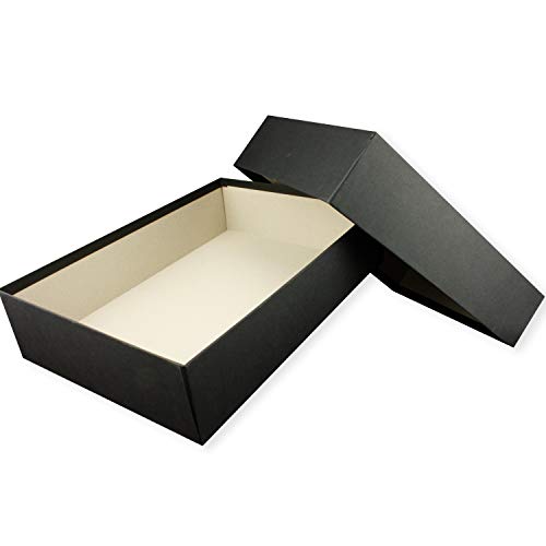 Hochwertige Aufbewahrungs- und Geschenkboxen - 24 Stück - DIN A4 - Schwarz bezogen - 302 x 213 x 70 mm von NEUSER PAPIER