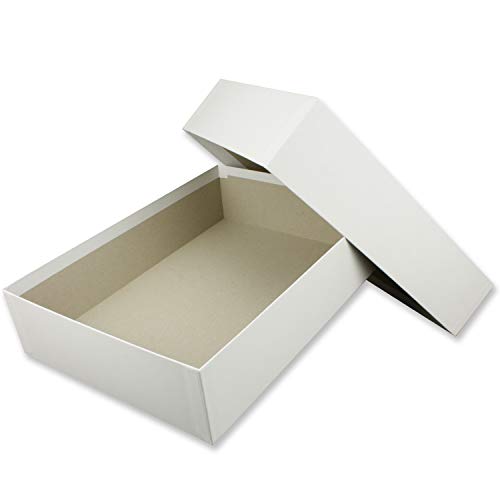 Hochwertige Aufbewahrungs- und Geschenkboxen - 30 Stück - DIN A4 - Weiß bezogen - 302 x 213 x 70 mm von NEUSER PAPIER