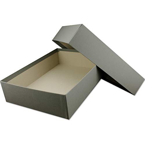 NEUSER PAPIER Hochwertige Aufbewahrungs- und Geschenkboxen - 15 Stück - DIN A4 - Anthrazit (Grau) bezogen - 302 x 213 x 70 mm von NEUSER PAPIER