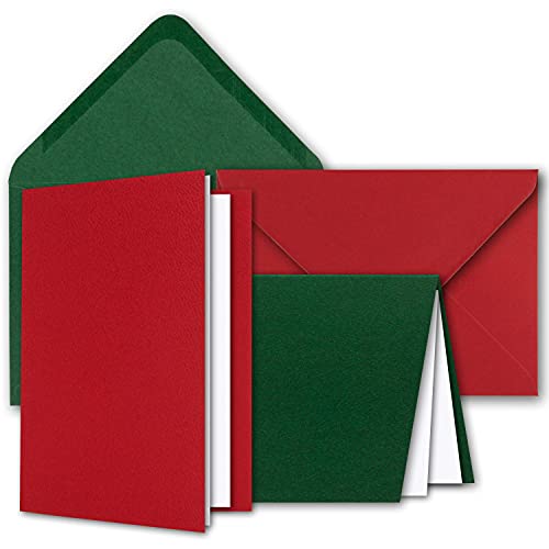 NEUSER PAPIER Kartenpaket DIN A6 + C6 in Rot und Grün - 100 Doppelkarten und 100 Briefumschläge - Mit 100 Einlege-Faltblättern - Karten mit Strukturprägung NEUSER PAPIER Kartenpaket DIN A6 + C6 in Rot und Grün - 100 Doppelkarten und 100 Briefumschläge - Mit 100 Einlege-Faltblättern - Karten mit Strukturprägung von NEUSER PAPIER