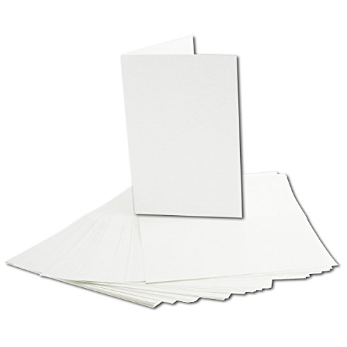 50 Stück Einlege-Papier, hochweiß, für B6 Doppelkarten. Einleger-Gesamtgröße: 166 x 228 mm - Gefalzt auf 166 x 114 mm - hochwertiges Papier mit 90g / qm von NEUSER